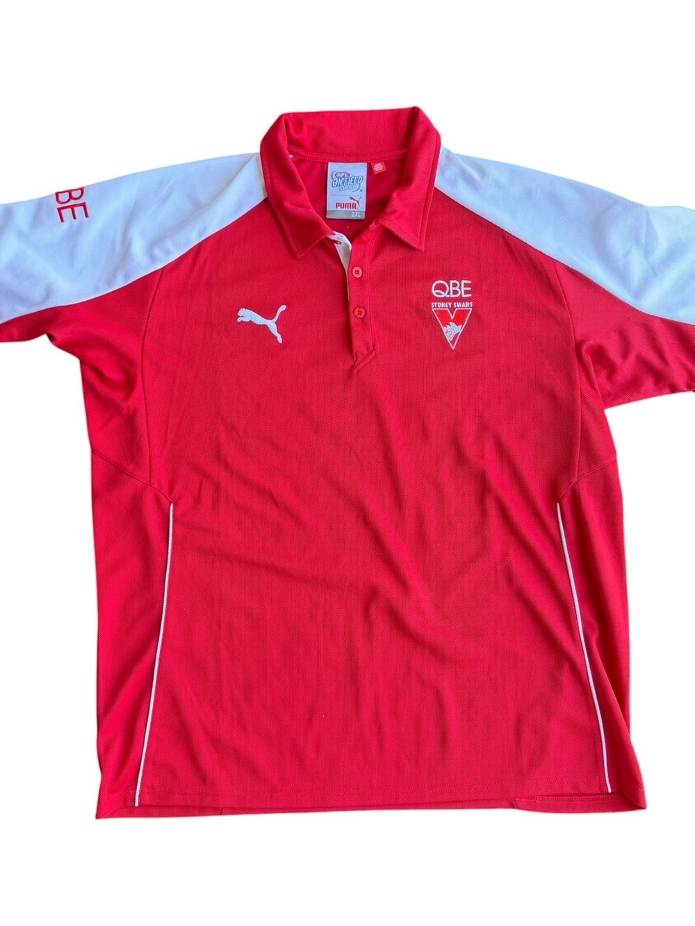 Sydney Swans AFL On-Field Team Gear Puma Men’s Red Polo Shirt Size: 2XL